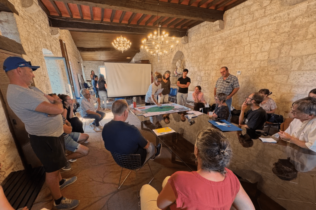 Atelier trajectoire Eau et territoire à Lauzerte, avec Water Family